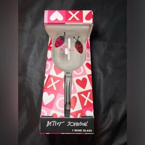 Betsey Johnson Ladybug Rhinestone Wine Glass NIB
